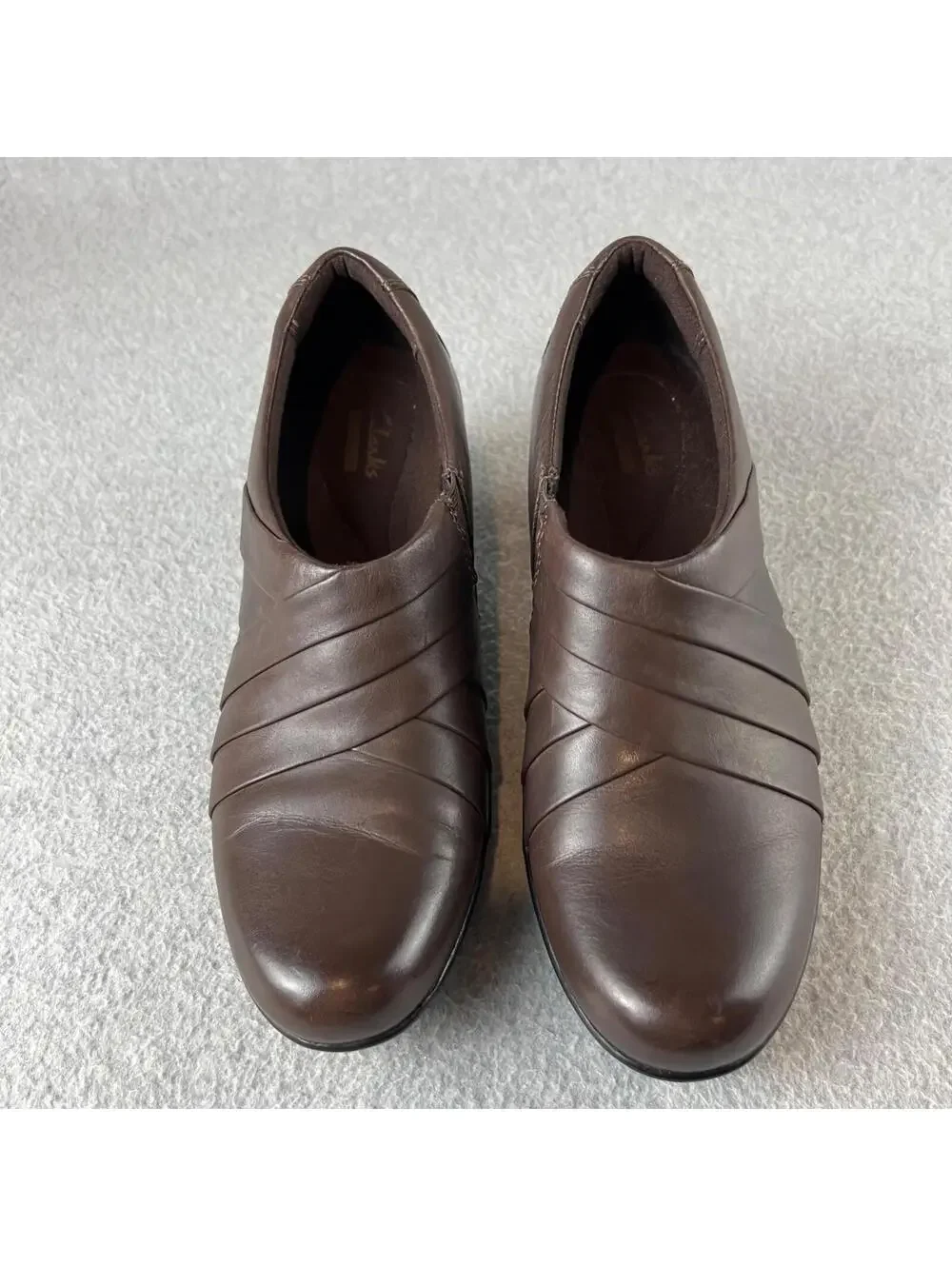 Clarks Collection Leather Clog Boots Women Size 8 Comfort Block Heel Casual